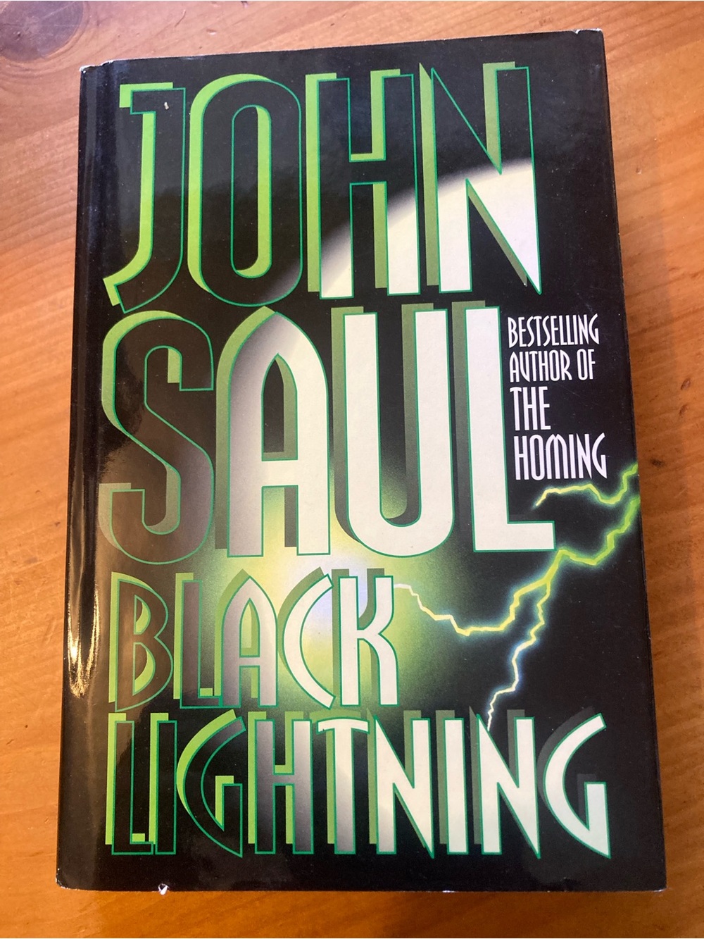 John Saul "Black Lightning" Hardcover Book - Black & Neon Green